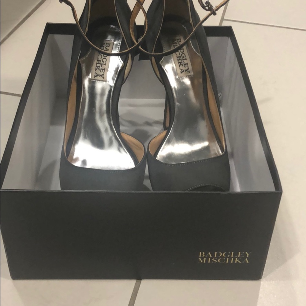 Badgley Mischka high heel sandals with bow.
